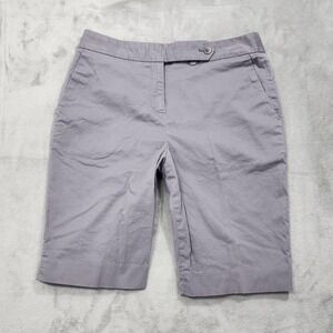Pendleton Shorts Womens 6 PETITE Gray Bermuda Twill Chino Stretch Pockets Casual